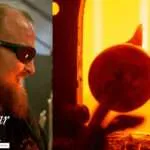 Magnus "Glasblåsare" Andersson jobbar i Steninge Glashytta med att skapa glaskonst.